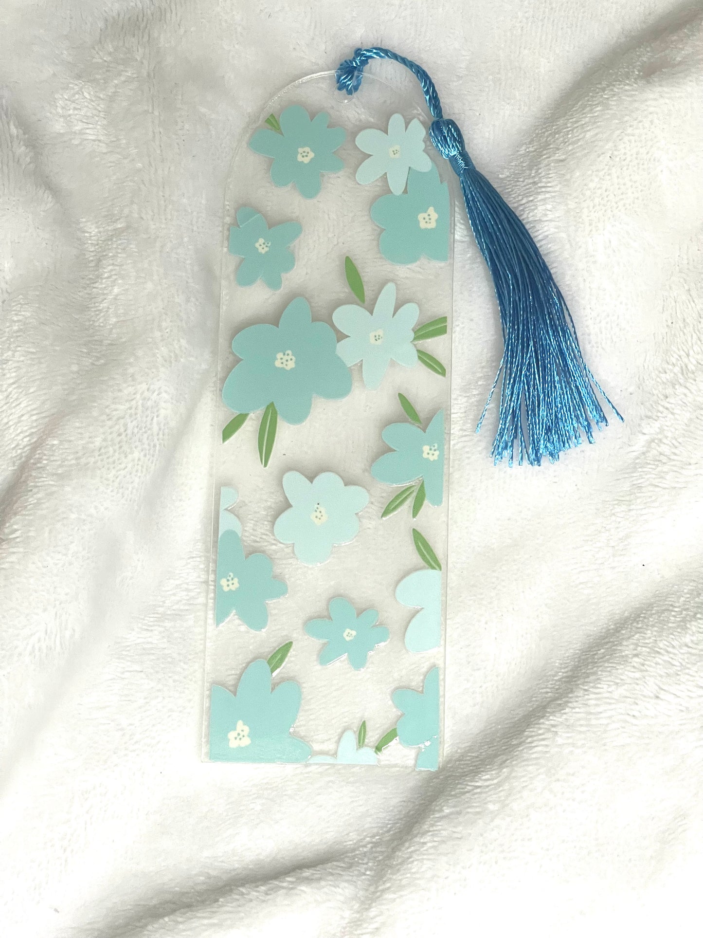 Acrylic Blue Flower Bookmark