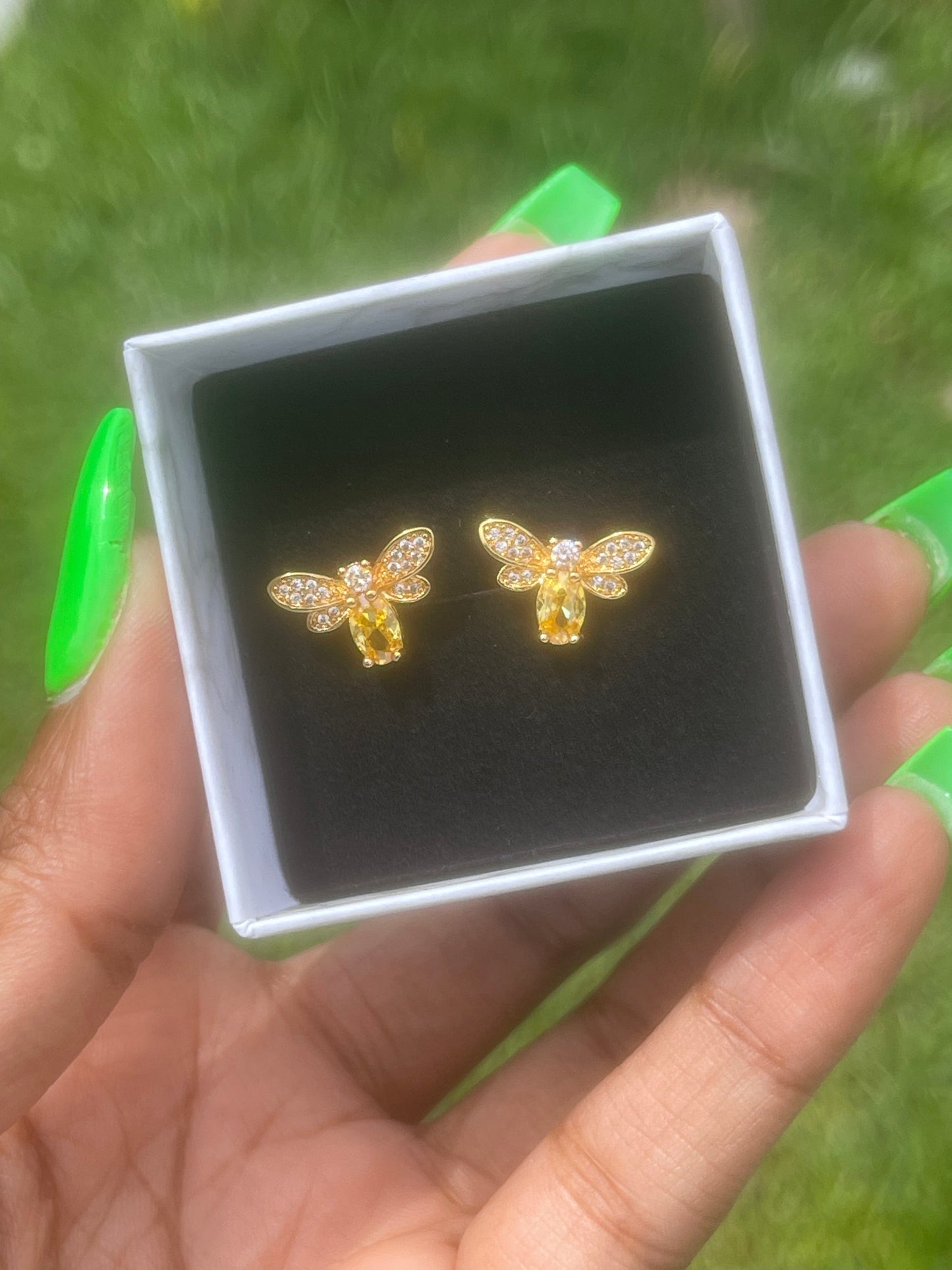 Golden Bee Stud Earrings